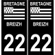 22, Côtes d ' Armor-aufkleber typenschild aufkleber typenschild auto-bretagne