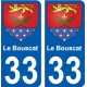33 Le Bouscat blason ville sticker autocollant plaque
