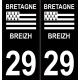 29, Finistère, bretagne, aufkleber platte