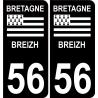56 Morbihan adesivo piastra di gran Bretagna