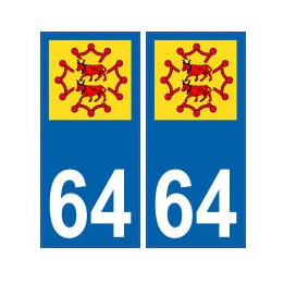 64 Bearn autocollant plaque