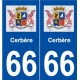 66 Cerbère logo autocollant plaque ville sticker