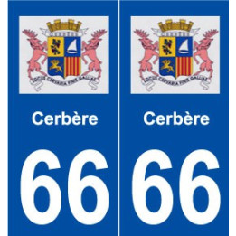 66 Cerbère logo autocollant plaque ville