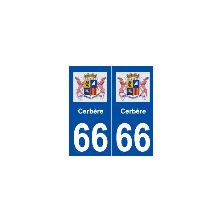 66 Cerbère logo autocollant plaque ville
