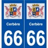 66 Cerbère logo autocollant plaque ville