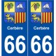 66 Cerbère blason autocollant plaque ville sticker