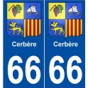 66 Cerbere coat of arms sticker plate, city sticker