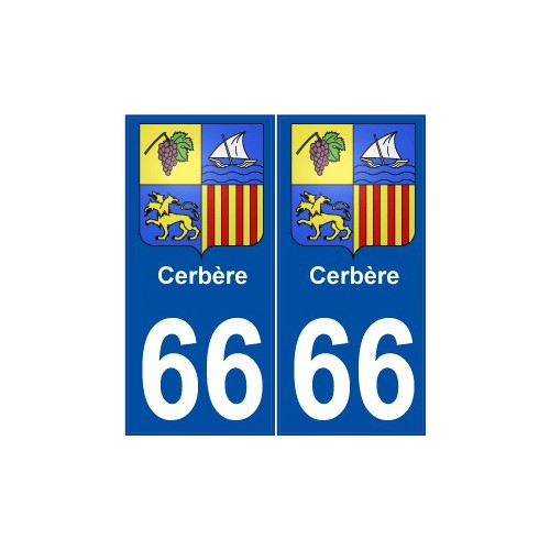66 Cerbère blason autocollant plaque ville sticker