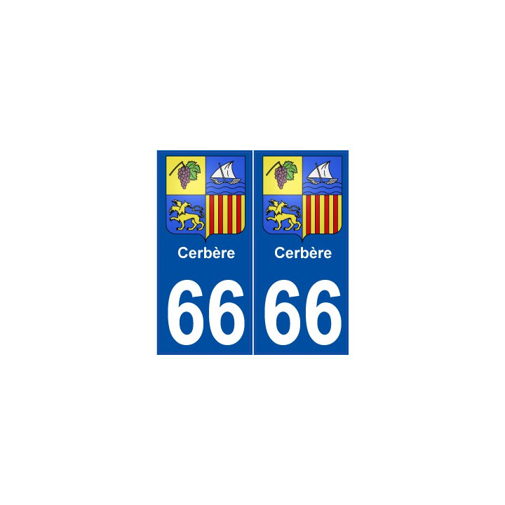 66 Cerbère blason autocollant plaque ville sticker