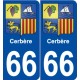 66 Cerbère blason autocollant plaque ville sticker