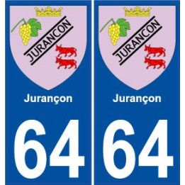 64 Jurançon blason autocollant plaque immatriculation ville