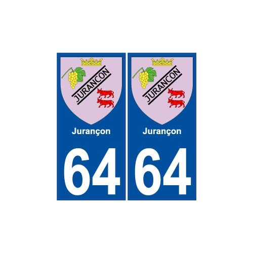 64 Jurançon blason autocollant plaque immatriculation ville