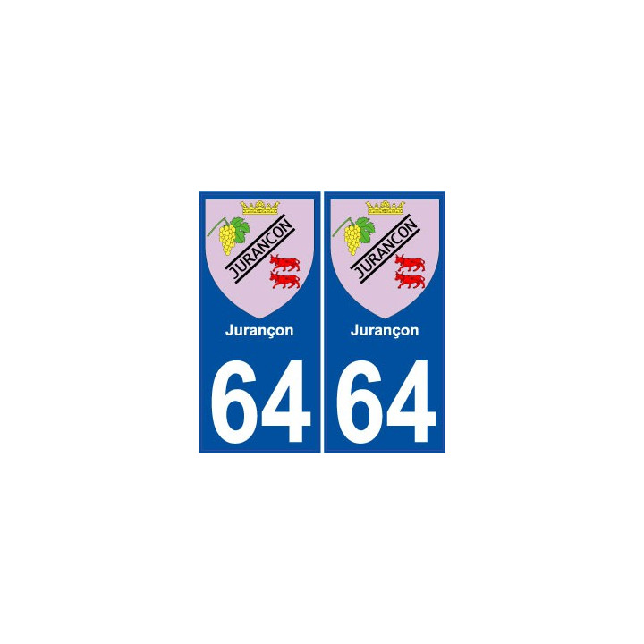 64 Jurançon blason autocollant plaque immatriculation ville