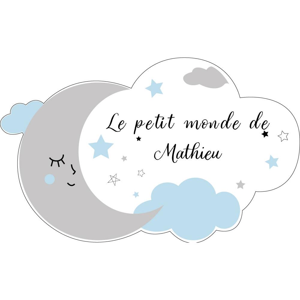 Nuage prénom personnalisable autocollant adhésif sticker logo 2399