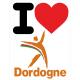 I love Dordogne j'aime la Dordogne autocollant adhésif sticker logo 882