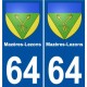 64 Mazères-Lezons blason autocollant plaque immatriculation ville sticker
