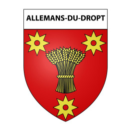 Pegatinas escudo de armas de Allemans-du-Dropt adhesivo de la etiqueta engomada