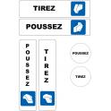 étiquettes poussez tirez lot 6 autocollants horizontal vertical et rond adhésif sticker logo 2