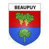 Beaupuy 47 ville sticker blason écusson autocollant adhésif