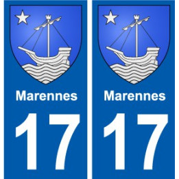 17 Marennes blason ville autocollant plaque