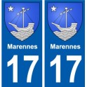 17 Marennes blason ville autocollant plaque