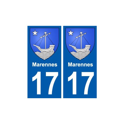 17 Marennes blason ville autocollant plaque