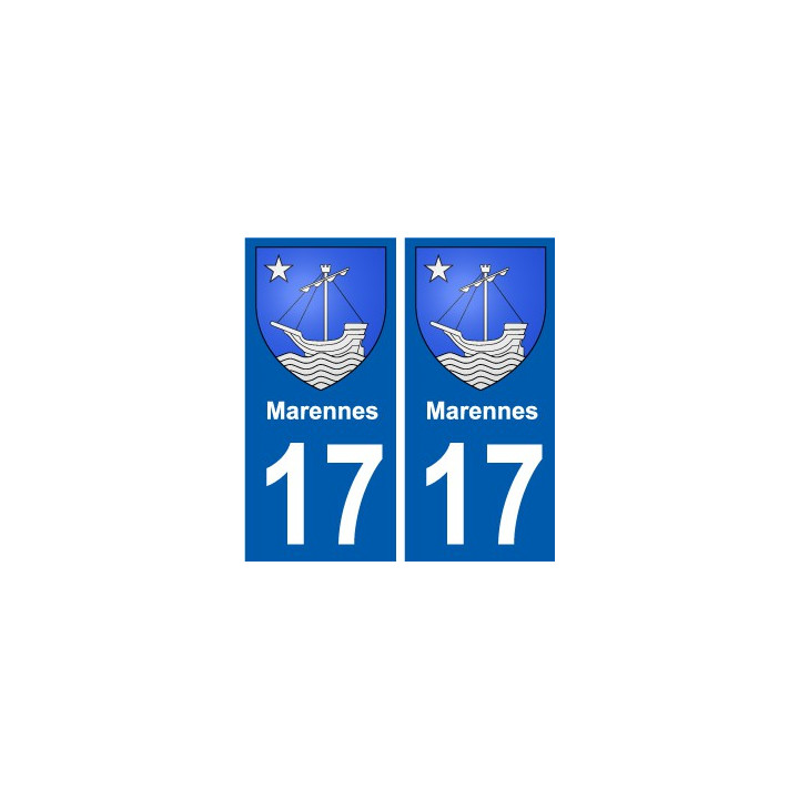 17 Marennes blason ville autocollant plaque