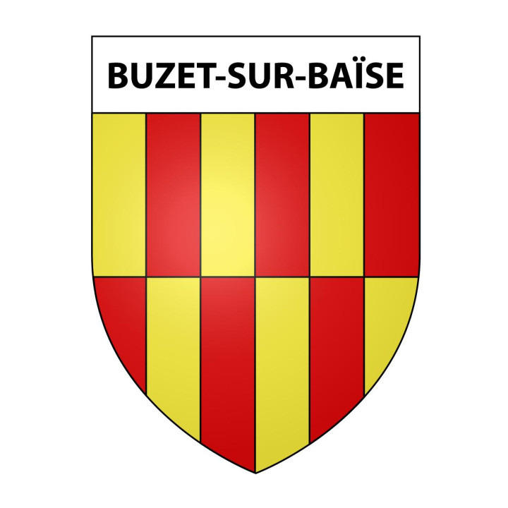 Pegatinas escudo de armas de Buzet-sur-Baïse adhesivo de la etiqueta engomada