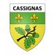 Pegatinas escudo de armas de Cassignas adhesivo de la etiqueta engomada