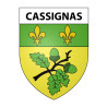 Pegatinas escudo de armas de Cassignas adhesivo de la etiqueta engomada