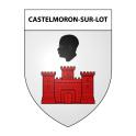 Pegatinas escudo de armas de Castelmoron-sur-Lot adhesivo de la etiqueta engomada