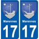17 Marennes blason ville autocollant plaque