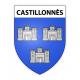 Castillonnès 47 ville sticker blason écusson autocollant adhésif