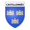 Castillonnès 47 ville sticker blason écusson autocollant adhésif