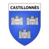 Castillonnès 47 ville sticker blason écusson autocollant adhésif