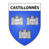 Pegatinas escudo de armas de Castillonnès adhesivo de la etiqueta engomada