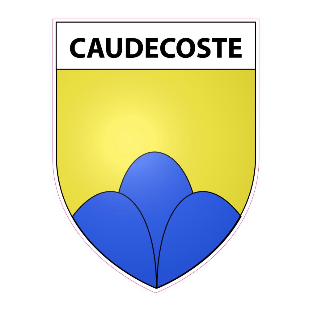 Pegatinas escudo de armas de Caudecoste adhesivo de la etiqueta engomada