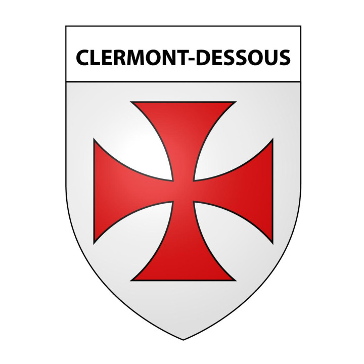 Pegatinas escudo de armas de Clermont-Dessous adhesivo de la etiqueta engomada