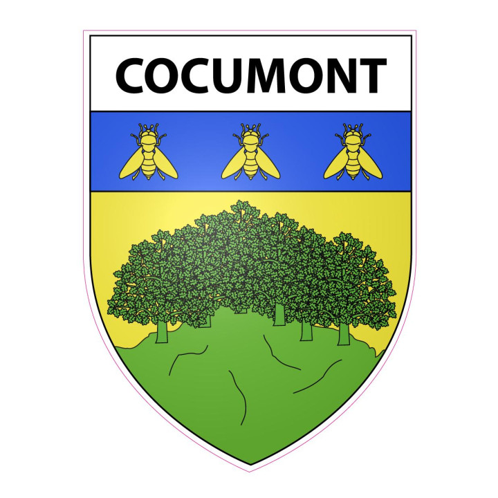 Pegatinas escudo de armas de Cocumont adhesivo de la etiqueta engomada