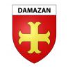 Pegatinas escudo de armas de Damazan adhesivo de la etiqueta engomada