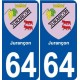 64 Jurançon blason autocollant plaque immatriculation ville