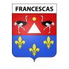 Pegatinas escudo de armas de Francescas adhesivo de la etiqueta engomada
