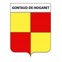 Pegatinas escudo de armas de Gontaud-de-Nogaret adhesivo de la etiqueta engomada