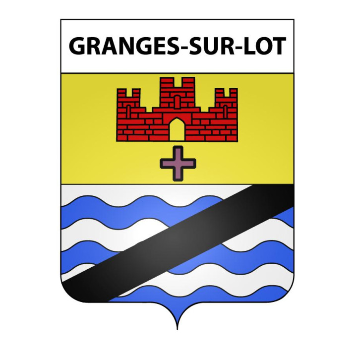 Pegatinas escudo de armas de Granges-sur-Lot adhesivo de la etiqueta engomada