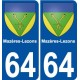 64 Mazères-Lezons blason autocollant plaque immatriculation ville sticker