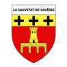 Pegatinas escudo de armas de La Sauvetat-de-Savères adhesivo de la etiqueta engomada