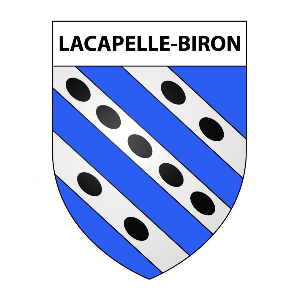 Lacapelle-Biron 47 ville sticker blason écusson autocollant adhésif