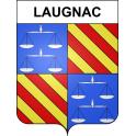 Pegatinas escudo de armas de Laugnac adhesivo de la etiqueta engomada