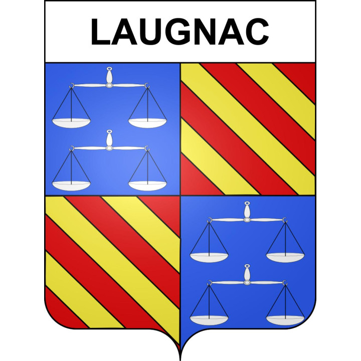 Pegatinas escudo de armas de Laugnac adhesivo de la etiqueta engomada