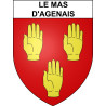 Pegatinas escudo de armas de Le Mas-d'Agenais adhesivo de la etiqueta engomada
